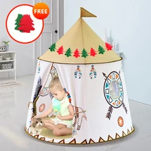 Детская складная палатка Tipi для детей, Детский игровой домик, вигвам, Замок принцессы, вигвам, Детская палатка с флагом, детская комната, игрушка