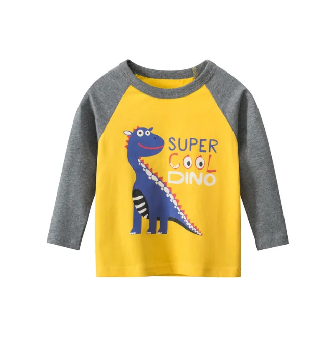 Children Kid Baby Boys Summer Cartoon Dinosaur Printed Short Sleeve O Neck T-Shirt Tops Shirts Tee 