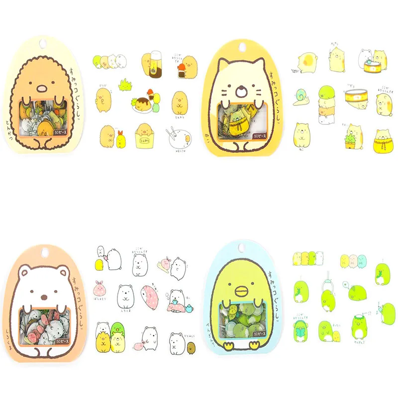 50 шт./упак. милые Sumikko gurashi запечатывания Стикеры s мини ПВХ дневник в стиле Скрапбукинг этикетка Стикеры милые канцелярские принадлежности подарок