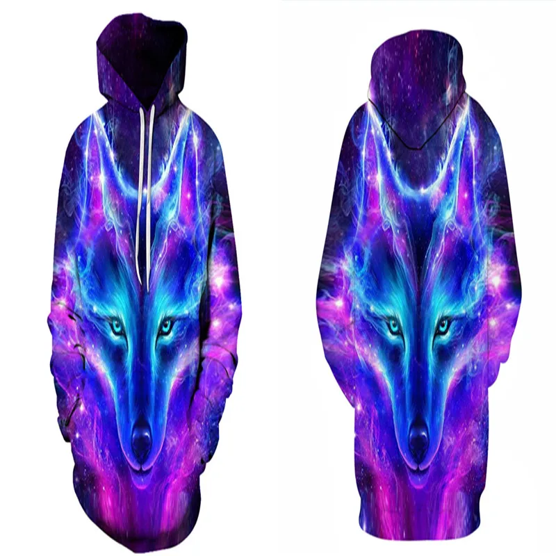 H636447f84fb947e1b1ab350a62f080852 2019 Magic color Galaxy Wolf Hoodie Hoodies Men Women Fashion Spring Autumn Pullovers Sweatshirts Sweat Homme 3D Tracksuit