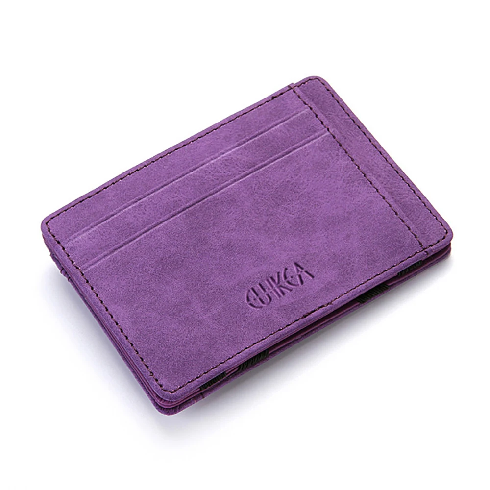 Ультратонкий мини-кошелек, мужской маленький кошелек, деловой кошелек из искусственной кожи, волшебные кошельки, высокое качество, кошелек для монет, кредитный держатель для карт, кошельки - Цвет: Purple