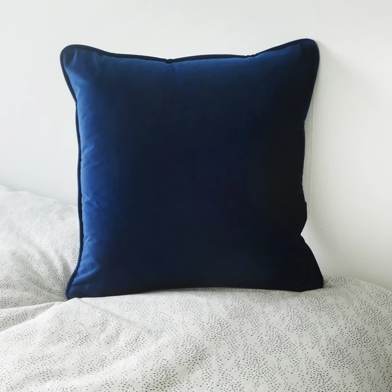 blue velvet pillow case