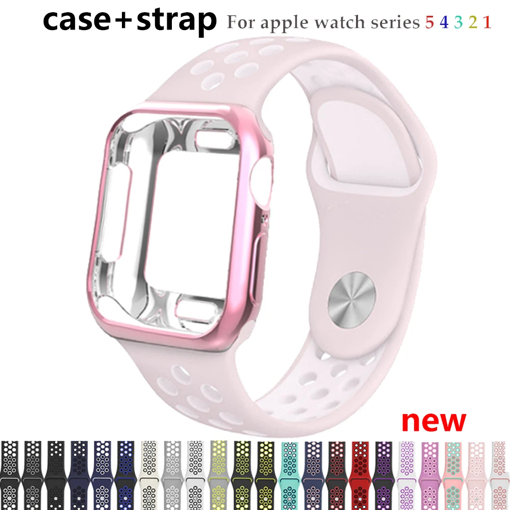 

Strap For Apple Watch band 5 4 case 44mm/40mm iwatch 3 band 42mm/38mm pulseira Silicone Sport bracelet wrist belt series 5/4/3/2