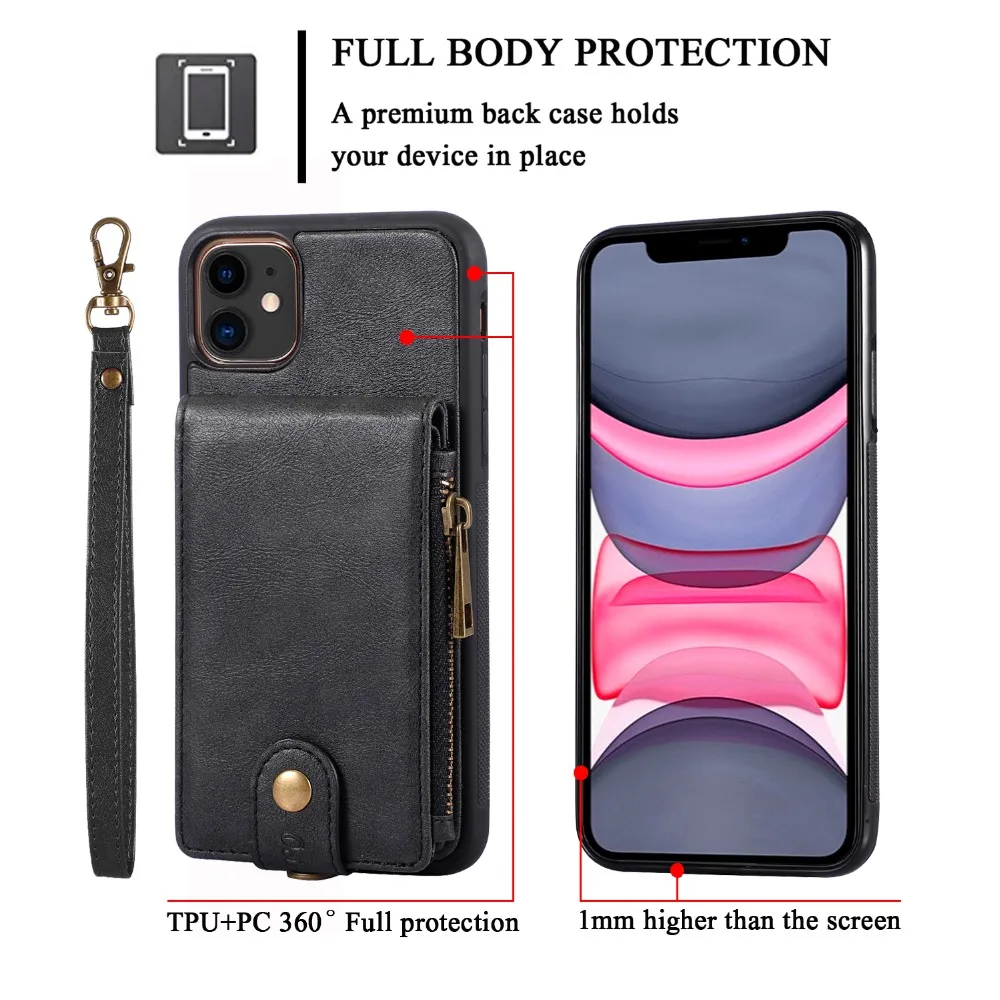 Toraise для iPhone X Xs Max Роскошный pu кожаный кошелек на молнии браслет чехол для iPhone 11 Pro Max 6 6S 7 8 Plus Ручной Чехол для троса