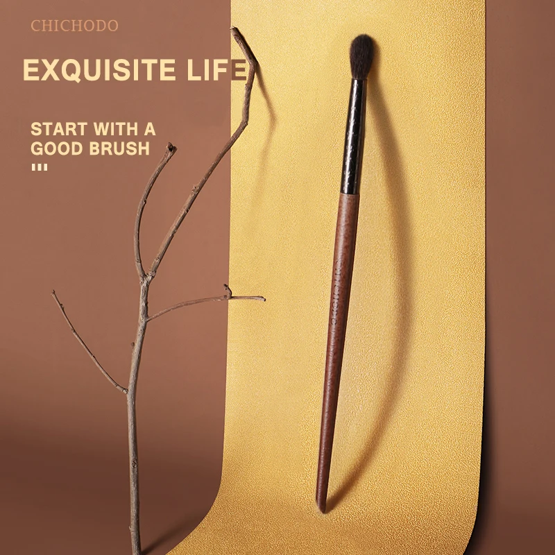 Chichodo Makeup Brush2021 New Amber Series Carved Tube Animal Hair