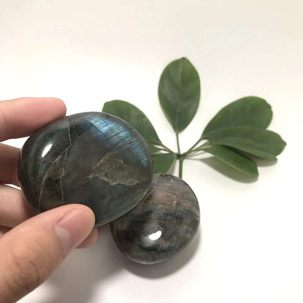 

High Quality Labradorite Palm Stone Shape Stone Hand Crafted & Polished For Gift &Home Decor WT