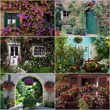 

GATYZTORY 40x50cm Oil Painting By Number DIY Door Landscape Paint By Number On Canvas Flower Kits Home Decoration