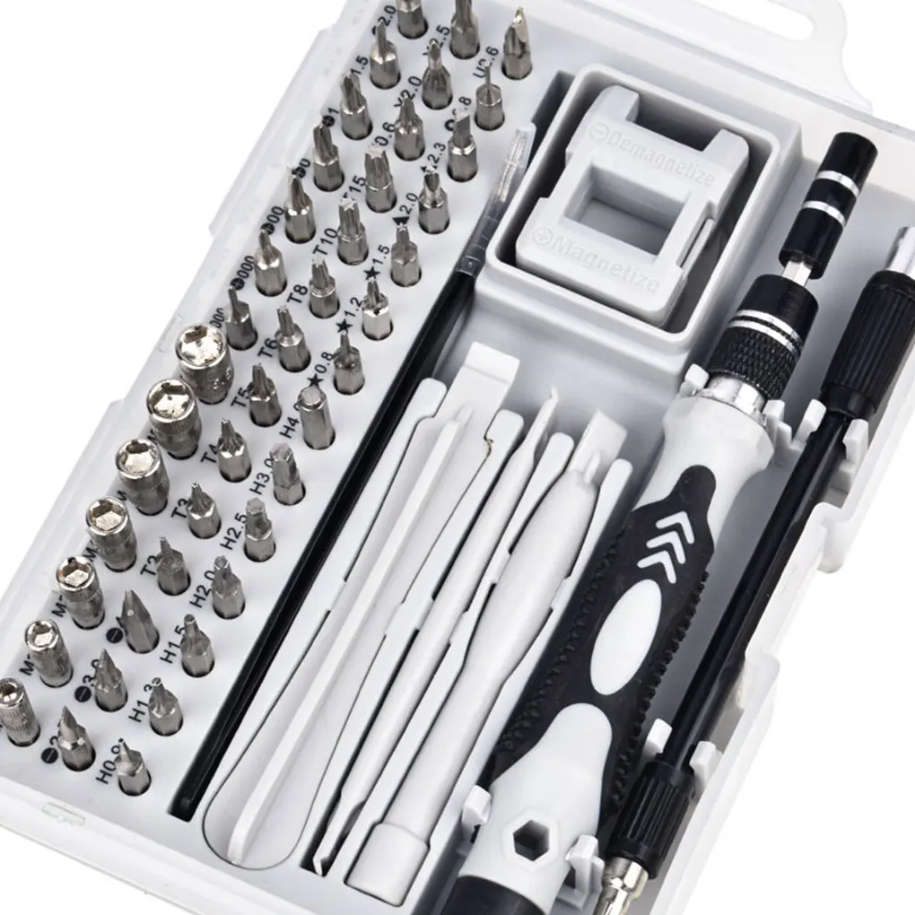 

52-in-1 Multifunctional Alloy Steel Screwdriver Set Clock Mobile Phone Disassembly Repair Tool,Black Bottom,Yellow
