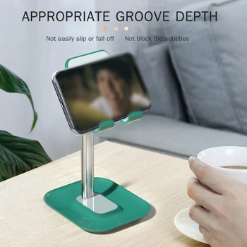 

Desk Cell Phone Stand Desktop Mobile Phone Holder Angle Adjustable Height Adjustment Compatible with Smartphone Tablets