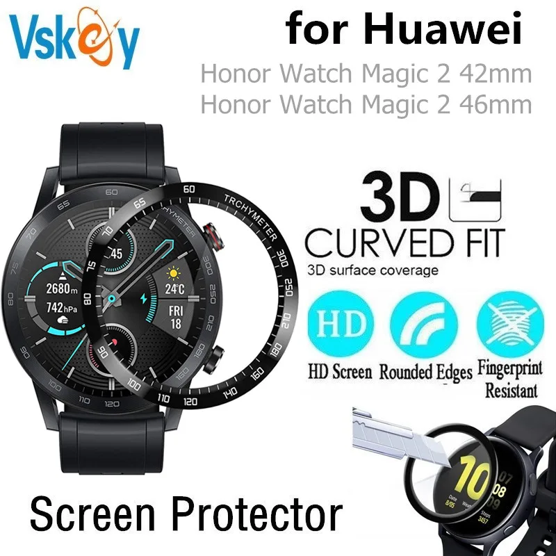 100PCS 3D Curved Soft Screen Protector for Huawei Honor Watch Magic 2 42mm 46mm Full Cover Protective Film (No Tempered Glass)