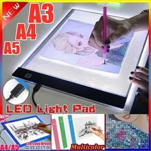A4 usb alimentado ultra fino led placa de desenho aritist tatuagem estêncil placa de luz caixa de rastreamento desenho almofada tabela 3 nível escurecimento