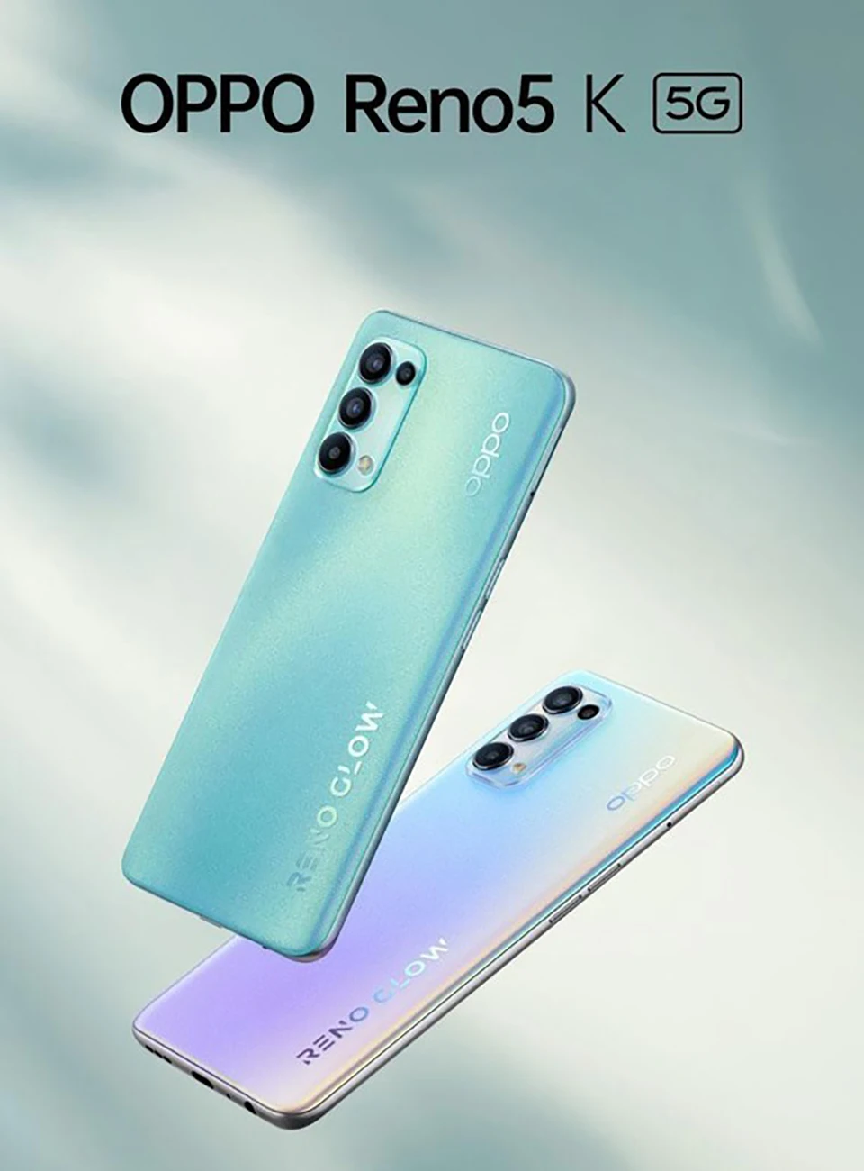 Original OPPO Reno5 K 5G Mobile Phone 6.43“ 8G+128G Snapdragon 750G Android 11 64MP Camera 4300mAh 64W Super Charger Smartphone 8gb ram