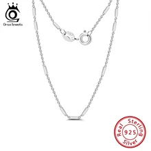 ORSA JEWELS, ожерелье из стерлингового серебра, цепи для женщин, тисненая цилиндрическая цепочка, Женское Ожерелье, модное ювелирное изделие SC28