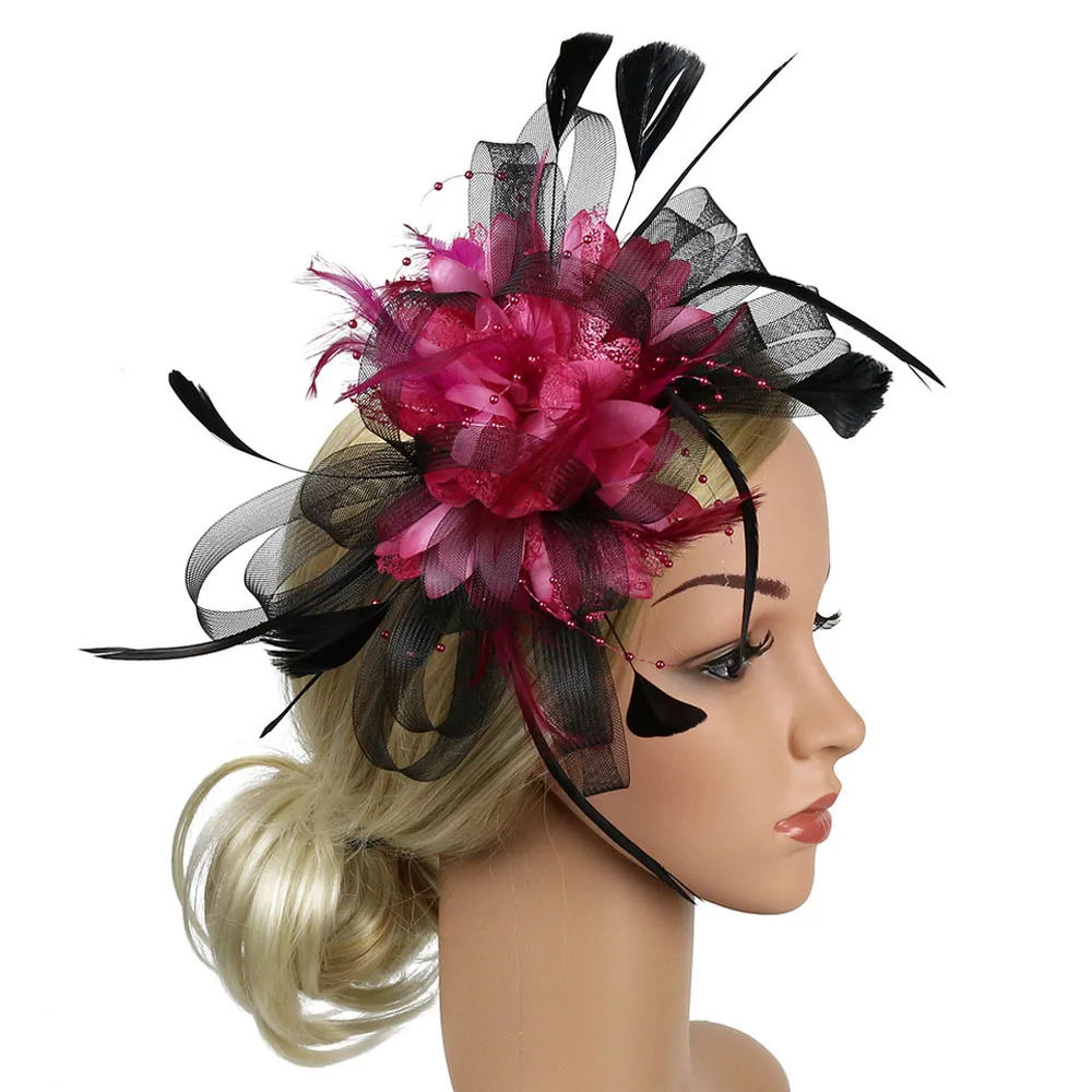 Oslo Feather Fascinator on Comb in Navy e7206nvy 
