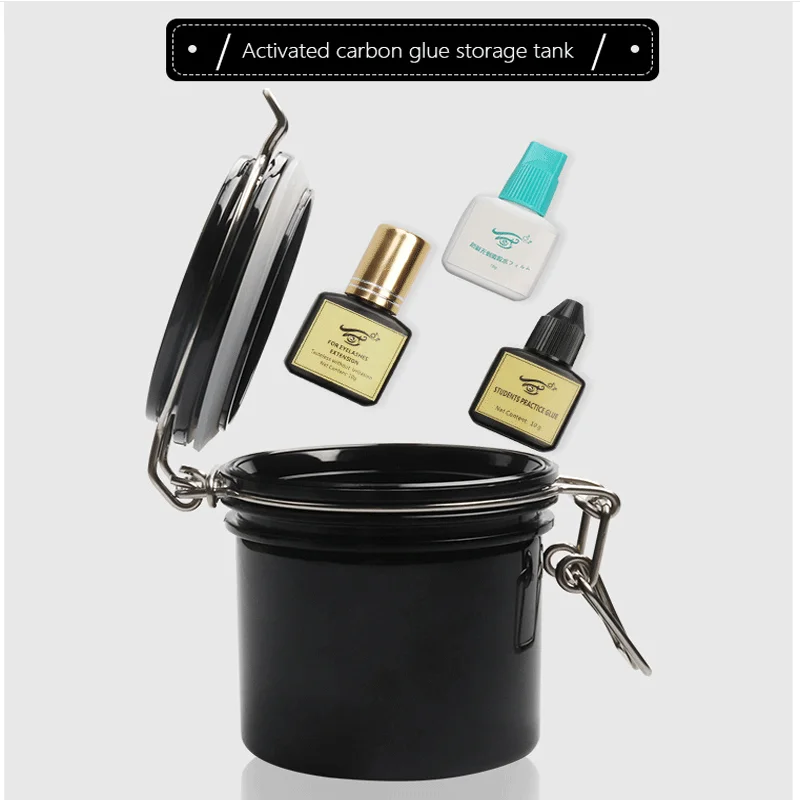Makeup Eyelash Tool Grafting Eyelash Glue Storage Tank Activated Carbon Glue Storage Box Sealing Fresh Dehumidification Makeup Eyelash Tool Grafting Eyelash Glue Storage Tank Activated Carbon Glue Storage Box Sealing Fresh Dehumidification