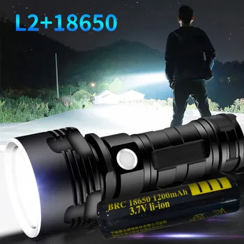 

Super Powerful LED Flashlight L2 XHP50 Tactical Torch USB Rechargeable Linterna Waterproof Lamp Ultra Bright Lantern Camping