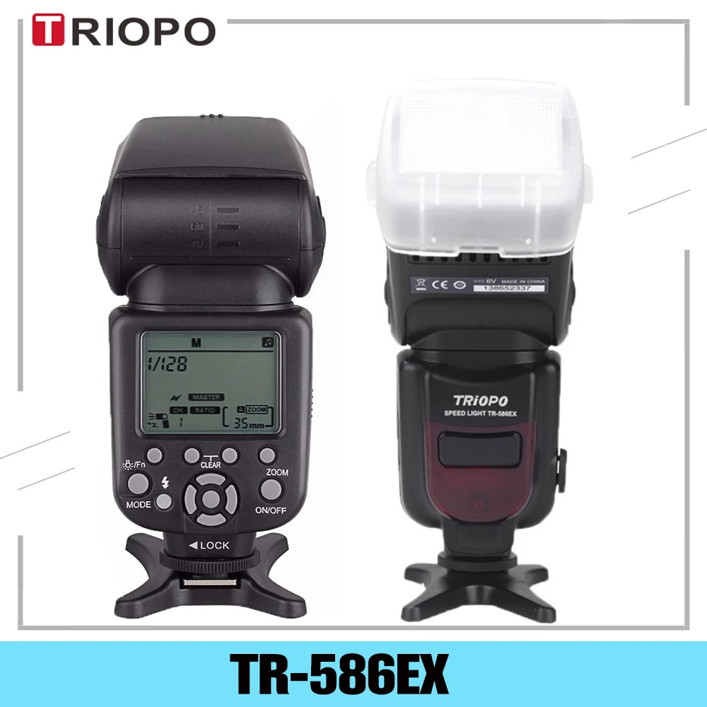 Triopo-Flash inalámbrico TR-586EX TTL para cámara Nikon, Flash Speedlite para foto, Canon EOS 60D 80D, luz velocidad como YONGNUO YN-568EX II