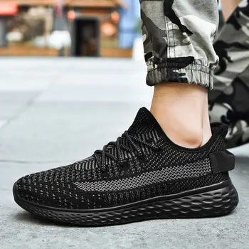 

2019 Men Shoes Summer Mesh Breathable shoe Walking Footwear Lightweight Comfortable Man Sneakers big size 48 running male black