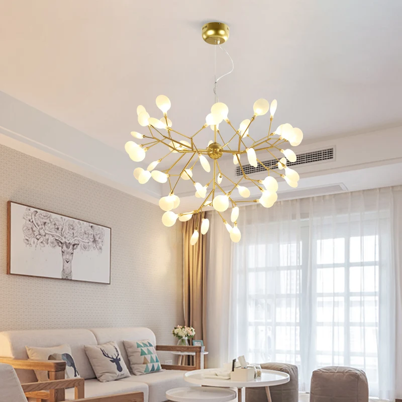 Стеклянные шарики Heracleum люстра для бара ресторана ветки дерева светодиодный