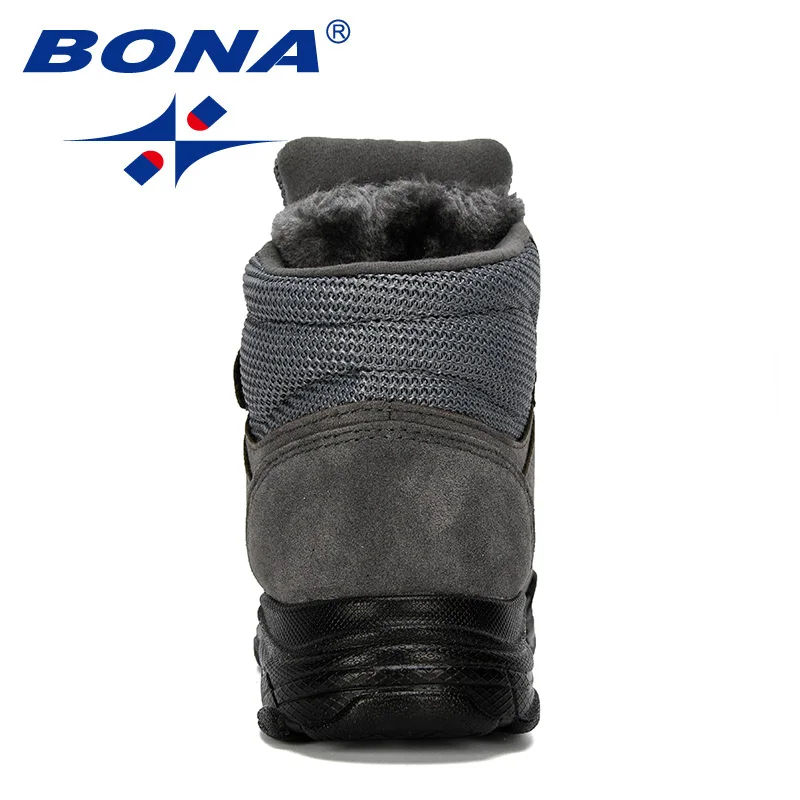 BONA/Новинка года; дизайнерская зимняя обувь; Детские кожаные модные кроссовки для мальчиков; ботильоны; плюшевые теплые детские ботинки; Уличная обувь