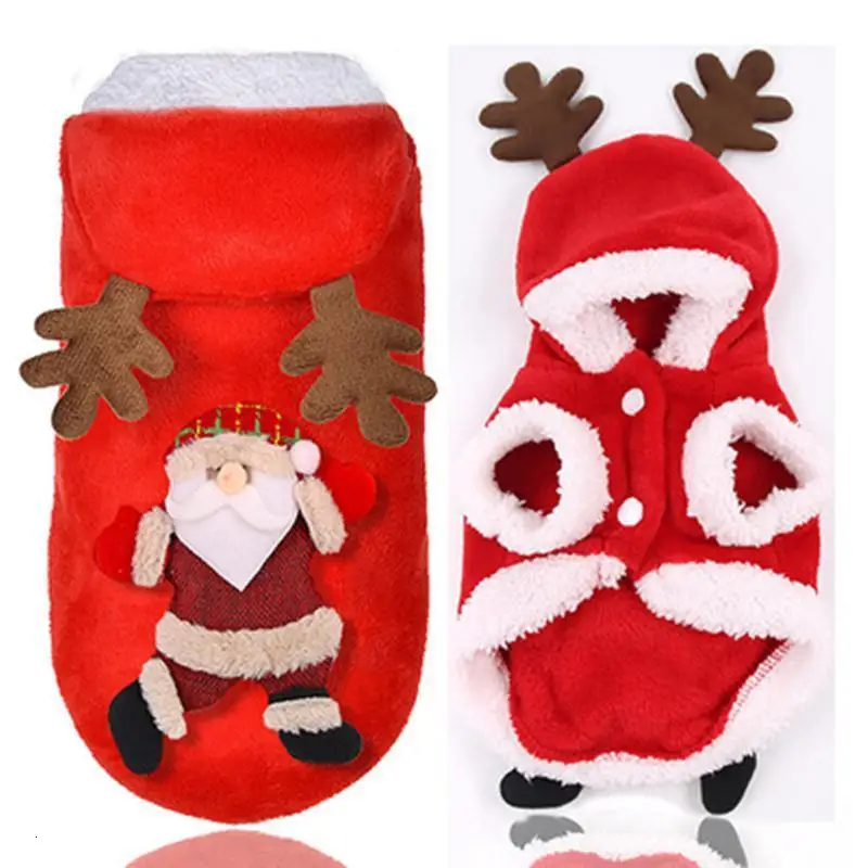 Рождественская тематическая Одежда для питомцев, зимняя теплая одежда для собак, милая мультяшная Одежда для маленьких и средних собак, одежда для чихуахуа, Рождественский Костюм