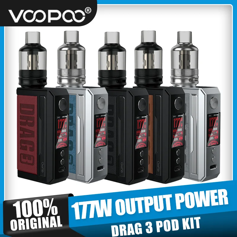 Voopoo-Kit de vapeo original de 177W, Kit de DRAG3 TC con tanque TPP de 5,5 ml, DRAG 3 Mod VS Drag 2 TC, con atomizador UFORCE T2 de 5ml