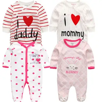 

4PCS/Lot Newborn Baby Boys Rompers Full Sleeve Cotton Jumpsuit 0-12M Baby Girl Clothes Boys Clothing Roupa de bebe Clothes Set