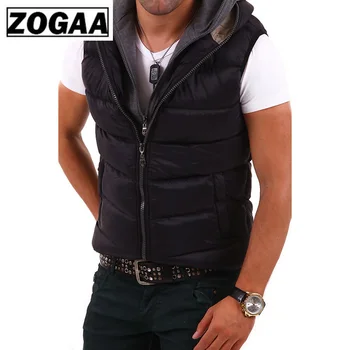

ZOGAA Men Parkas Vest Warm Casual Cotton Coats Mens Sleeveless Jacket Men's Vest Waistcoat Fashion Male Vest New Mens Clothing