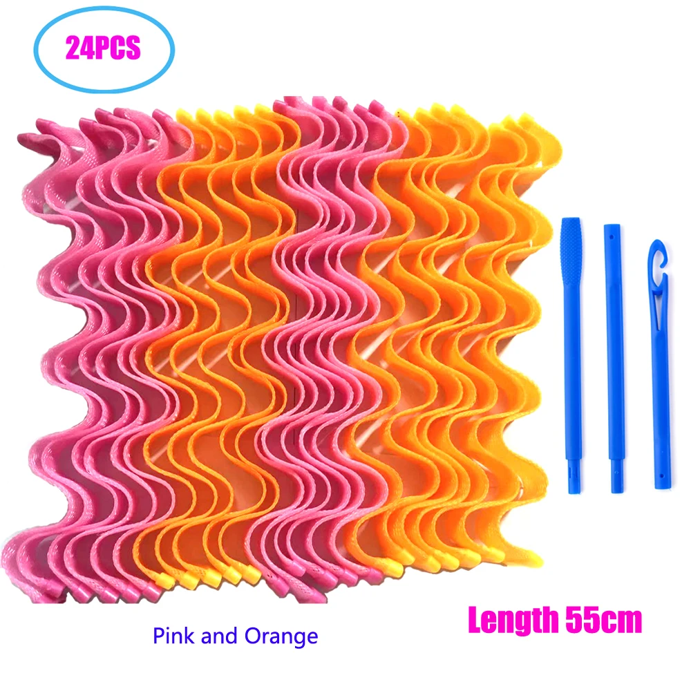 24PCS DIY Hair Rollers Snail Shape Not Waveform Spiral Round Curls Hair Curler Soft Curler Bendy Accessories