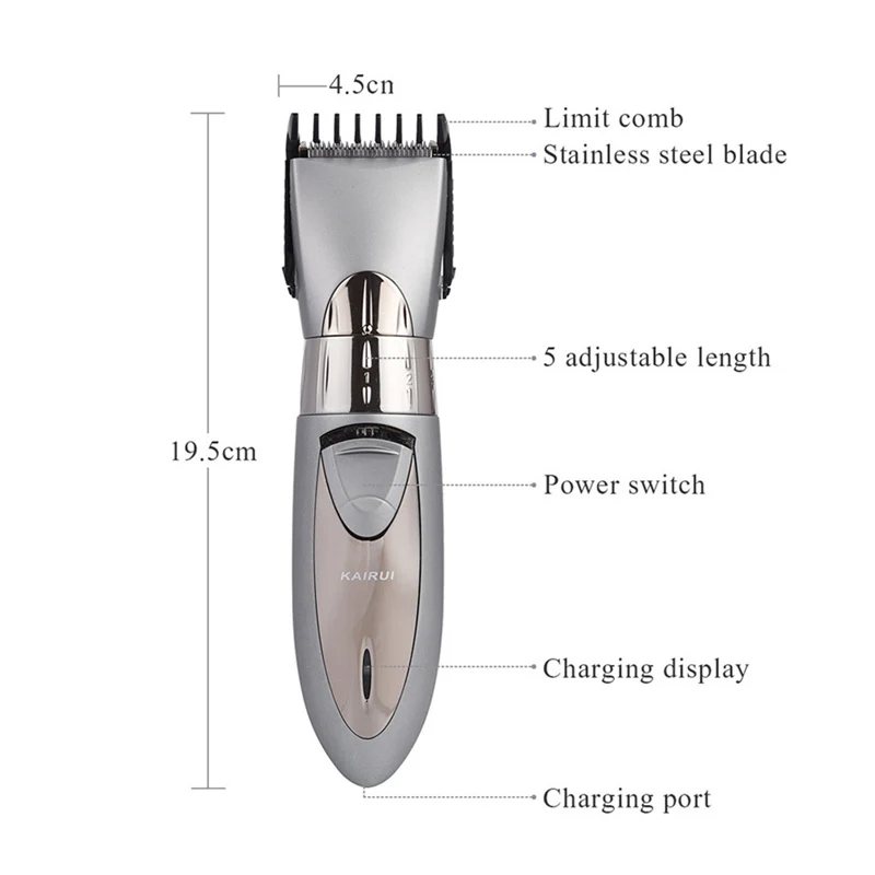 Перезаряжаемая электрическая машинка для стрижки волос, триммер для бороды, водонепроницаемая машинка для стрижки волос для мужчин, Машинка для стрижки волос, парикмахерский инструмент