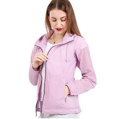 PINK SAENSHING, женские кожаные куртки, быстросохнущие, водонепроницаемые, анти-УФ пальто, для улицы, спортивная одежда, для кемпинга, туризма, Солнцезащитная куртка - Цвет: PINK