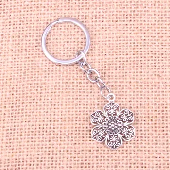 

20pcs flower Keychain 31*24mm Pendants Car Key Chain Ring Holder Keyring Souvenir Jewelry Gift