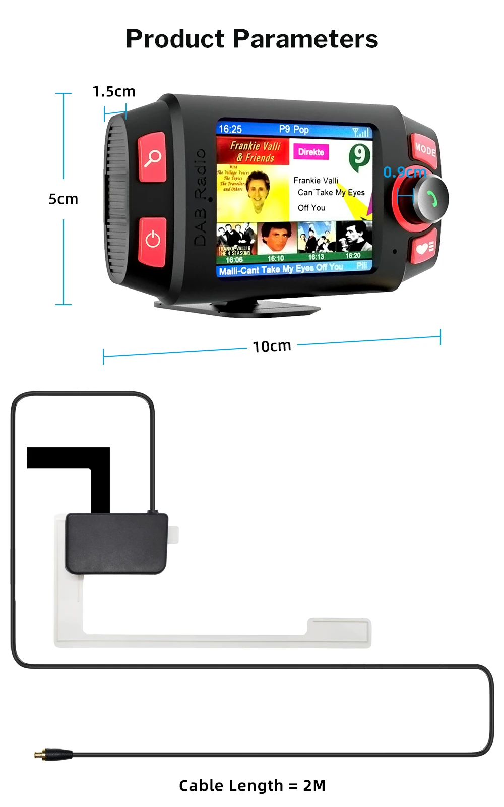 Deelife DAB DAB+ Car Radio Tuner Digital Audio Broadcasting Receiver with AUX Adapter FM Transmitter Handsfree Bluetooth Car Kit