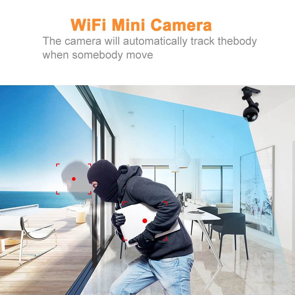 Мини-камера для домашней безопасности, Wi-Fi, 720 P, камера для комнатной безопасности, Wi-Fi, ночное видение, дистанционное наблюдение, монитор, телефон