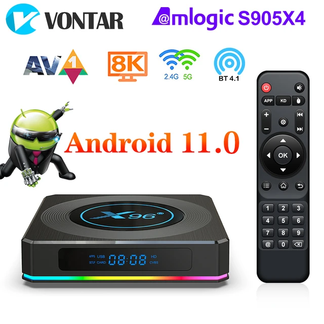 X96 X4 Amlogic S905X4 RGB Light TV Box Android 11 4GB 32GB 64GB Support AV1  8K Video Media Player Android 11.0 Dual Wifi