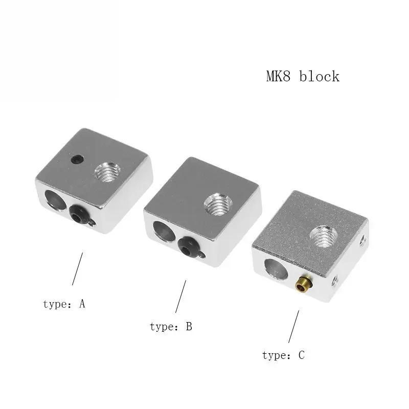 Аксессуары для 3D-принтера нагревательный блок MK7 MK8 специальный печатающая головка с подогревом алюминиевый блок MK8 экструдер
