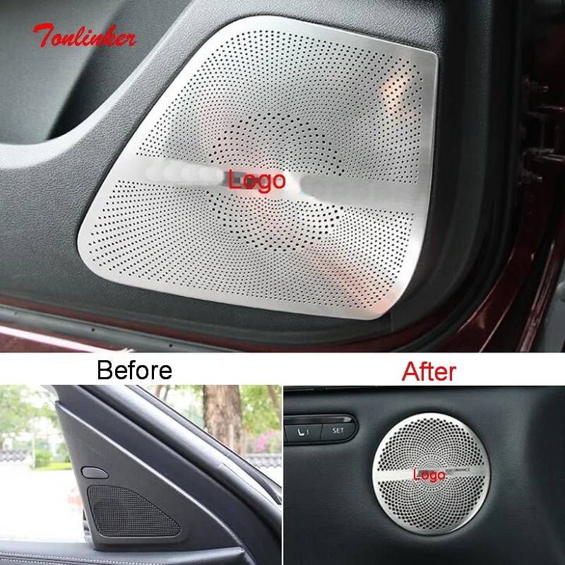 Tonlinker интерьерная Автомобильная дверь динамик крышка наклейки для INFINITI QX50 2018 20