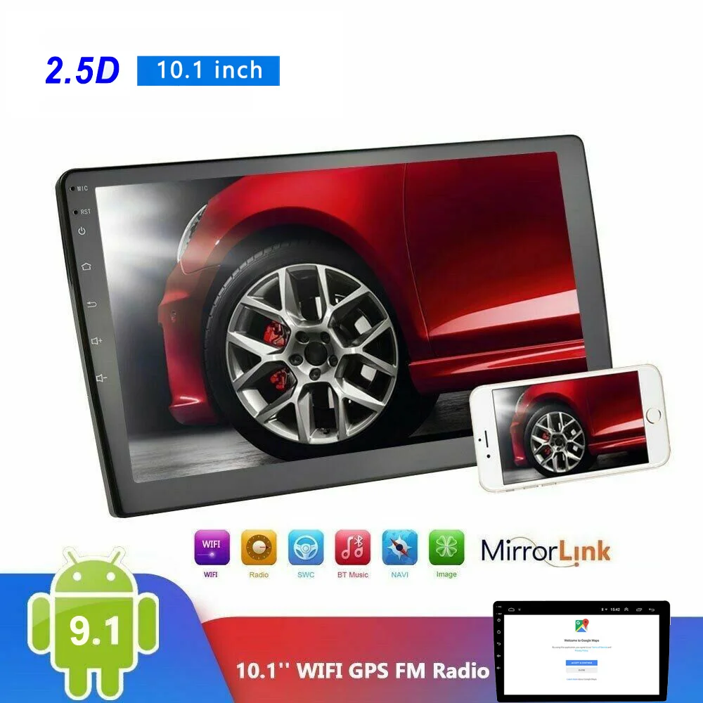 Автомобильный мультимедийный плеер Android 9 1 2 Din 10 '' стерео GPS навигация Wi Fi Bluetooth