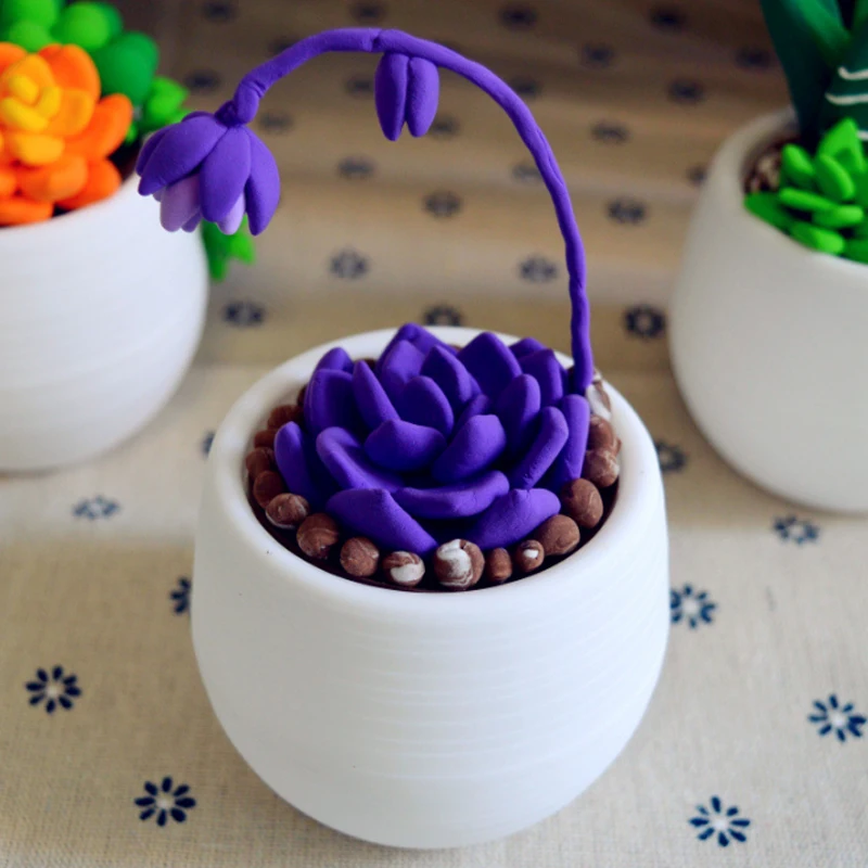 Sz паровой DIY глина суккуленты в горшке раннего образования игрушка набор для детей настольные украшения Ремесло Ребенок интеллектуальное развитие - Цвет: 7