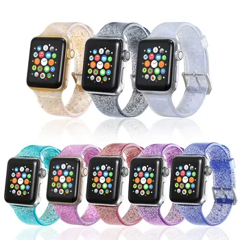

Glitter Strap for Apple Watch Band Apple Watch 4 3 5 iWatch Band 42mm 38mm 44mm 40mm Silicone Bracelet Watchband