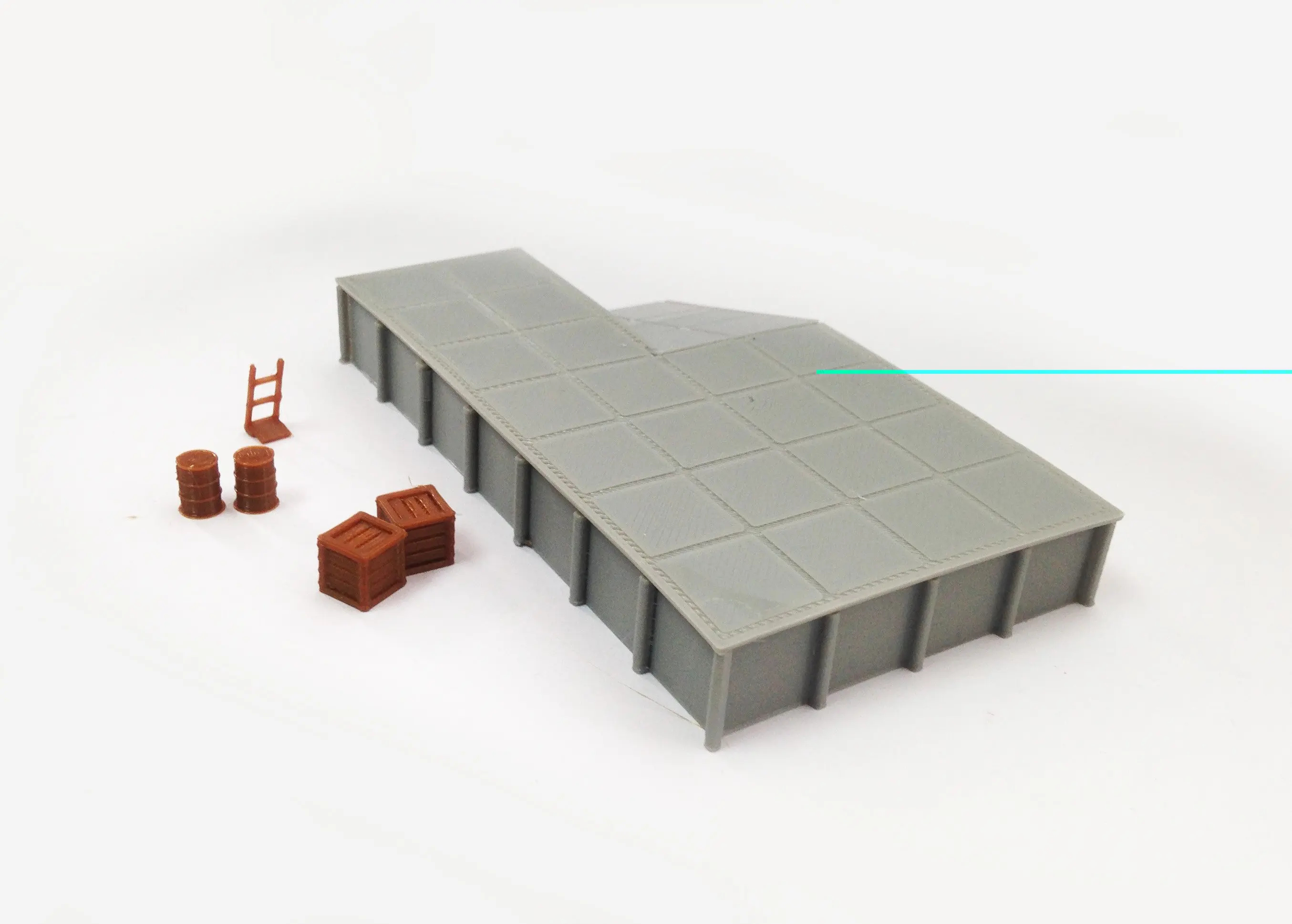 Outland Models Platform / Loading Dock (wide) w Goods HO Scale Train Railway - Image 2