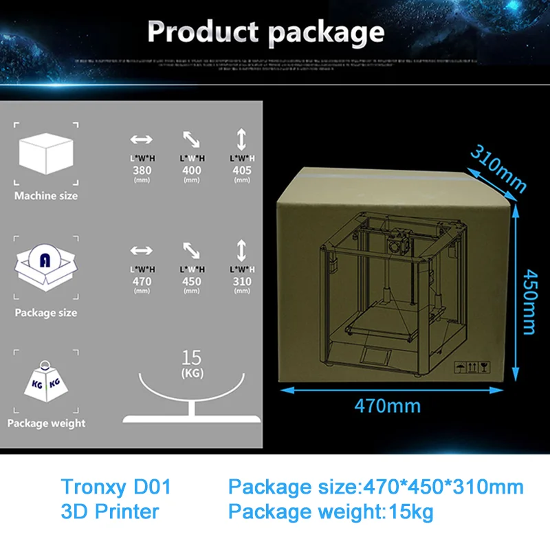 TRONXY D01 быстрая сборка 3d принтер Акриловая Маска опционально, промышленная линейная направляющая Titan экструдер ультра-тихий режим 3d печать