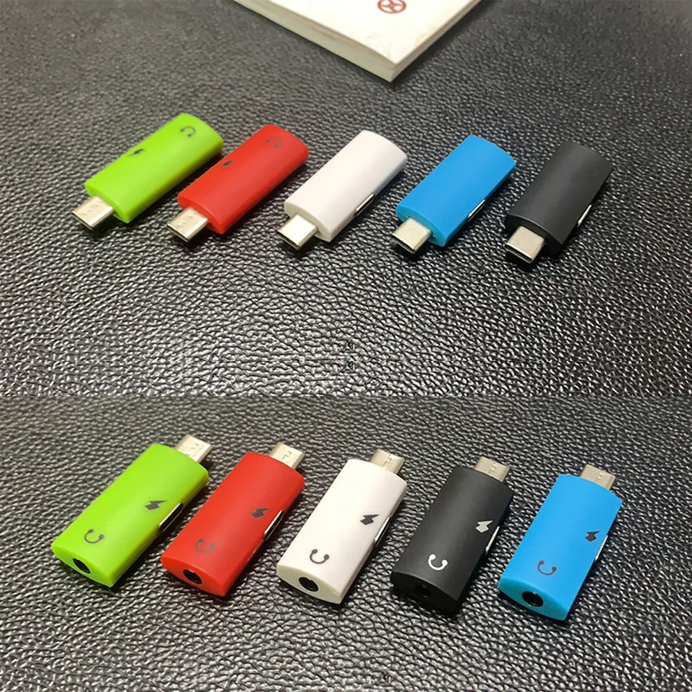 100pcs 2 in 1 Type c Audio Aux Earphone Charge Converter USB C to 3 5 mm Headphone Jack Adapter
