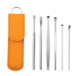 6PCS Ear Cleaner Wax Removal Tool Earpick Sticks Earwax Remover Curette Ear Pick Cleaning Ear Cleanser