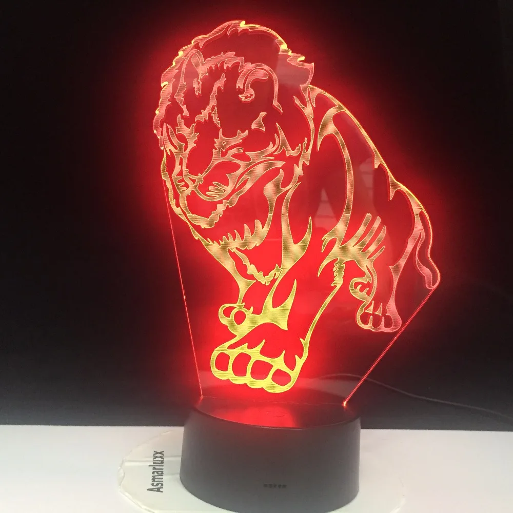 3D Динозавр медведь животное Desgin светодиодный светильник ночник 7 цветов Изменение светодиодный Рождественские огни USB сенсорный датчик