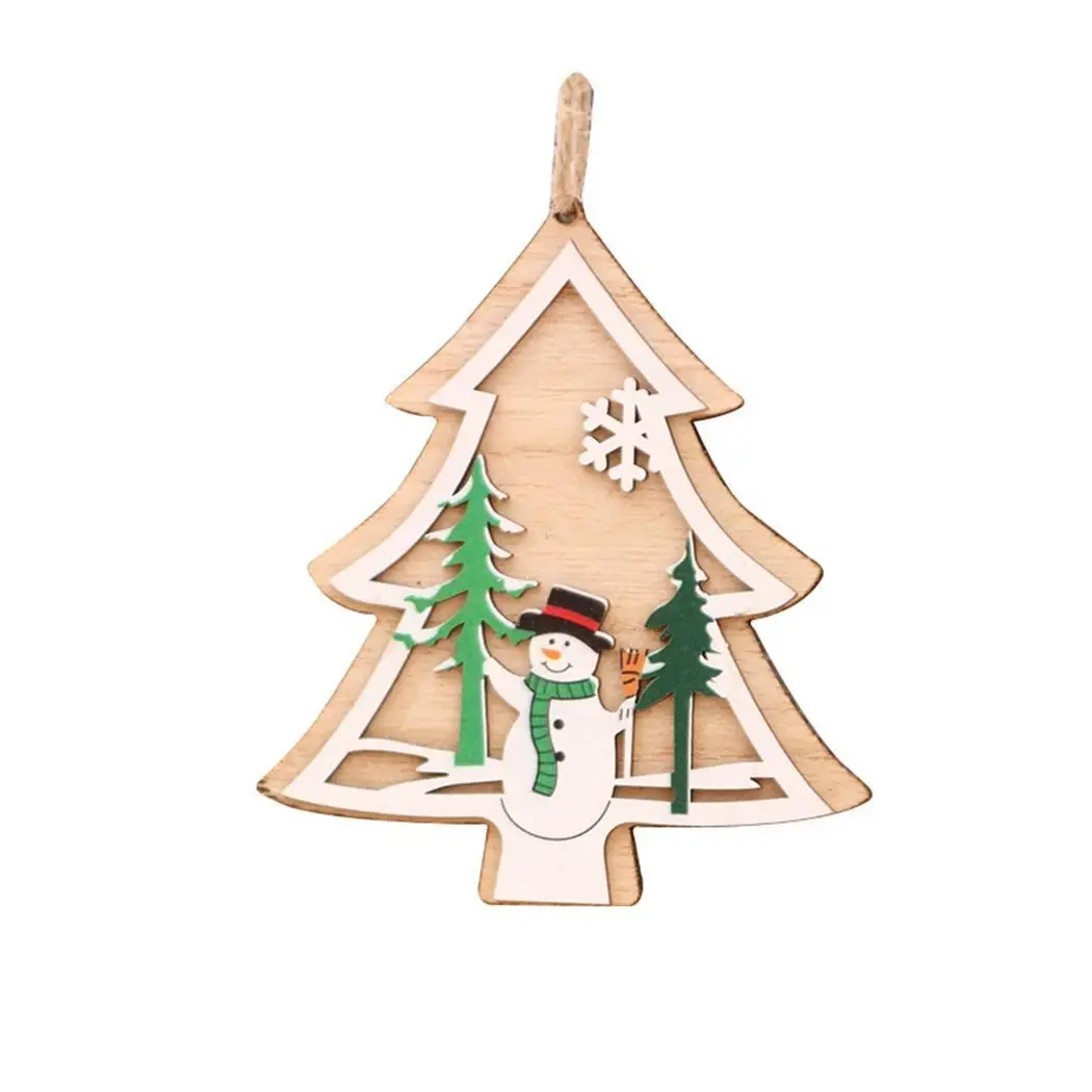 ornaments 7 DIY игрушки для рождественской елки Висячие деревянные украшения для домашнего праздника, как показано на рисунке, на возраст от 1 года до 8 лет - Цвет: ornaments 7