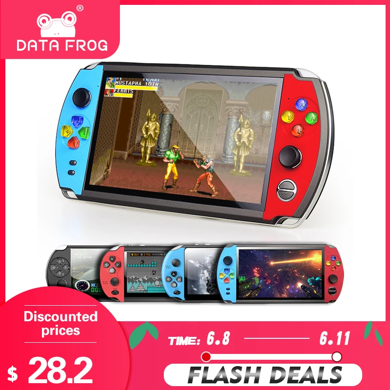 DATA FROG 4.3/5 inch Double Rocker Handheld Game Console Support TV Output X12 Retro Portable Handheld Video Game Console