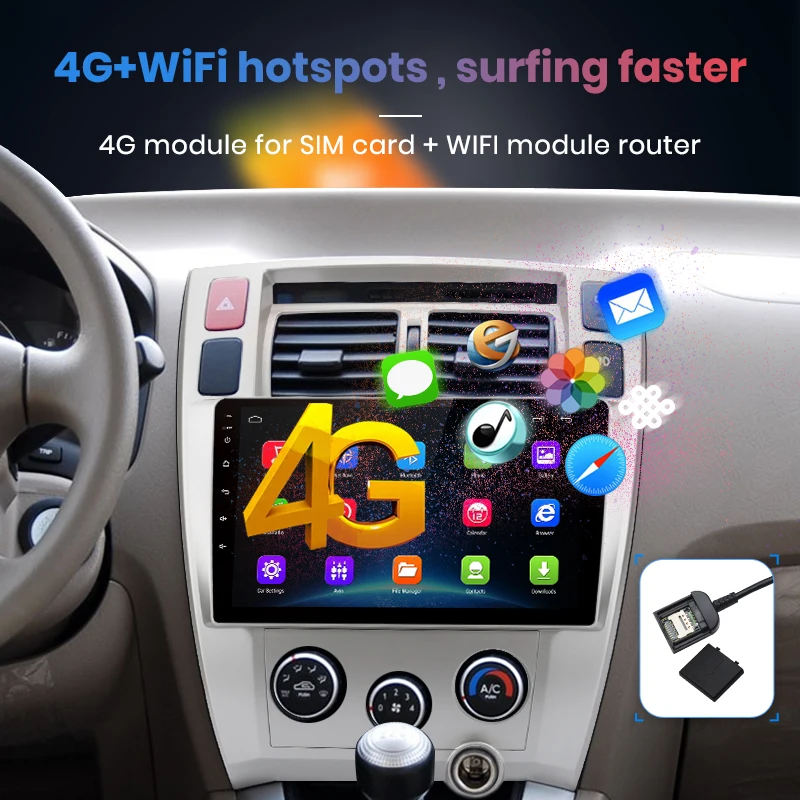 Sale Junsun V1 Android 9.0 2G+32G DSP Car Radio Multimedia Video Player For Hyundai Tucson 2006 2007 2008-2010 Navigation GPS 2 din 4