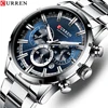 CURREN- Relojes lujosos de de cuarzo de acero inoxidable para hombre, reloj de pulsera con cronógrafo, deportivo ► Foto 2/6