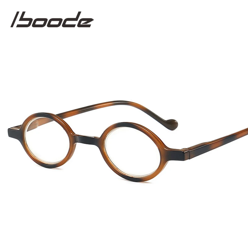 Iboode Портативный, серьги в форме маленького овального рамка для чтения очки для пресбиопии Для мужчин Для женщин от вредного синего излучения покрытая цельной полиуретановой кожей пресбиопические очки для чтения